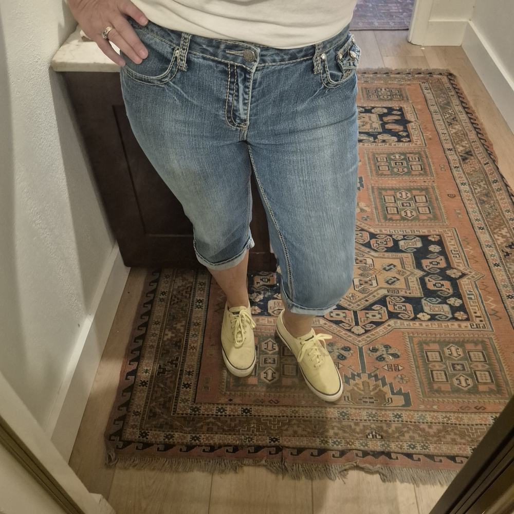 Earl Jeans Light Blue Cropped 12 Women's Capri Jeans